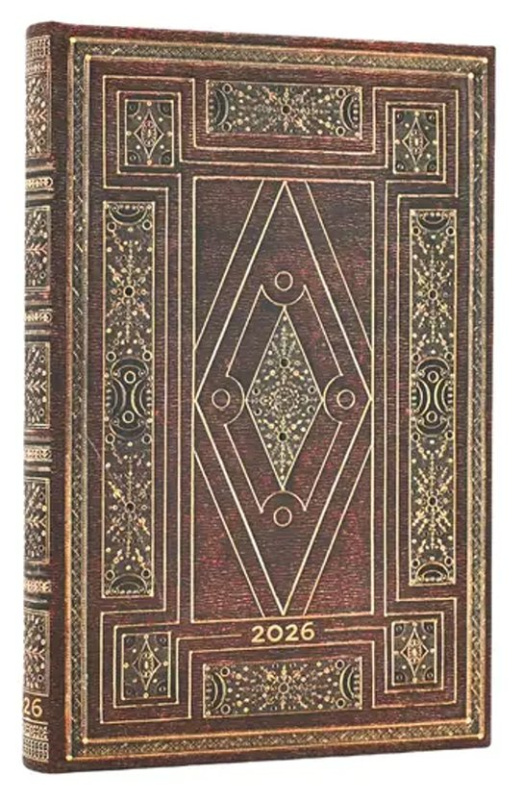 Paperblanks - týždenný diár First Folio 2026 (mini, verso, elastické zatváranie)