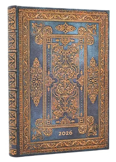 Paperblanks - denný diár Blue Luxe 2026 (midi, elastické zatváranie)