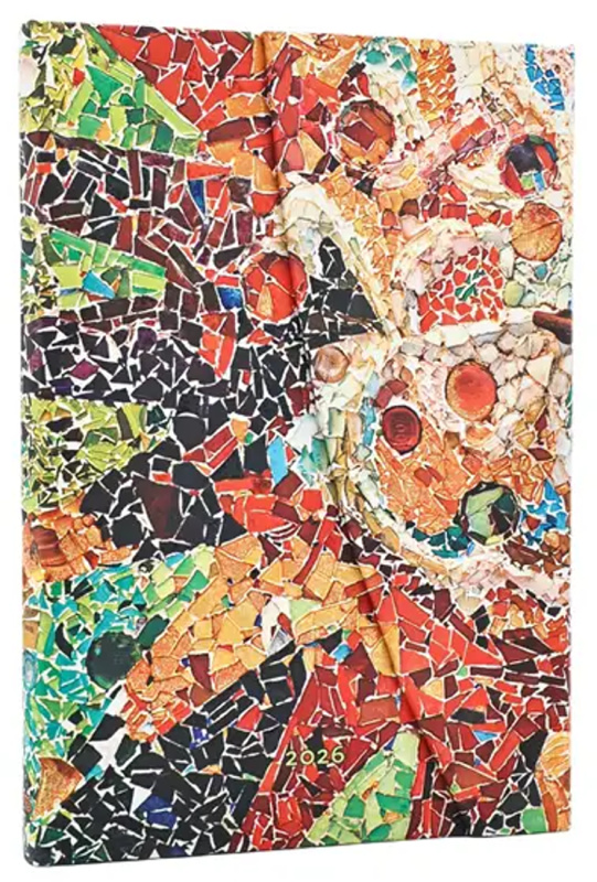 Paperblanks - týždenný diár Gaudi’s Sun 2026 (midi, horizontálny, magnetické zatváranie)