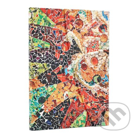 Paperblanks - týždenný diár Gaudi’s Sun 2026 (midi, horizontálny, magnetické zatváranie)