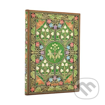 Paperblanks - týždenný diár Poetry in Bloom 2026 (midi, horizontálny, elastické zatváranie)