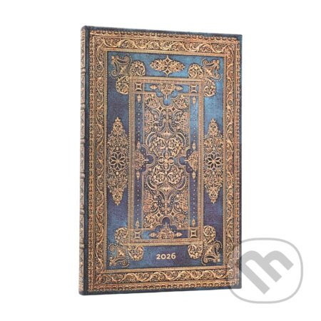 Paperblanks - týždenný diár Blue Luxe 2026 (maxi, horizontálny, elastické zatváranie)