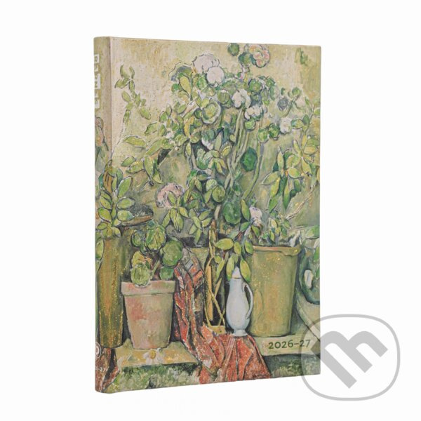 Paperblanks - 18-mesačný týždenný diár Cezanne’s Terracotta Pots and Flowers 2026/2027 (horizontálny)
