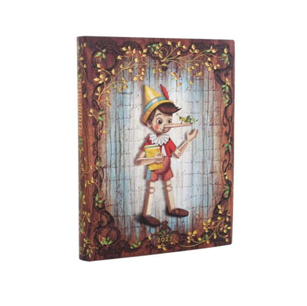Paperblanks 2027 Carlo Collodi, Pinocchio (Fairy Tale Collection) Ultra 12-Month Softcover Dayplanner (Elastic Band Closure) Daily - Paperblanks