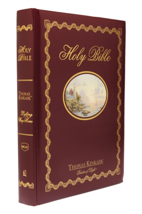 Thomas Nelson Publishers NKJV, Lighting the Way Home Family Bible, Hardcover, Red Letter - Kinkade, Thomas