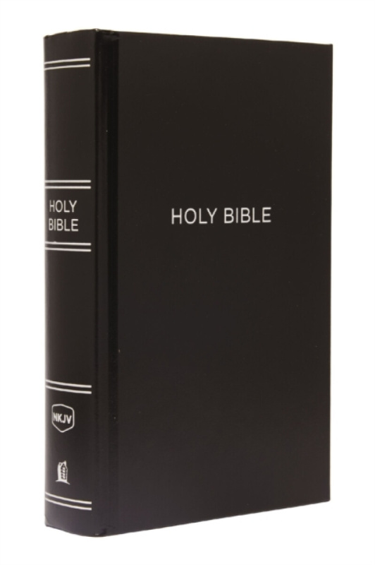 NKJV, Pew Bible, Large Print, Hardcover, Black, Red Letter, Comfort Print - Thomas Nelson