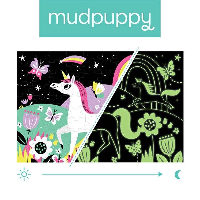 Mudpuppy svítící ve tmě Jednorožci MP45751 100 dílků
