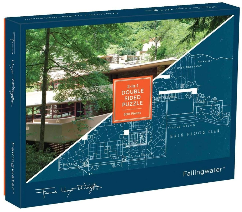 GALISON Oboustranné puzzle Frank Lloyd Wright Fallingwater 500 dílků