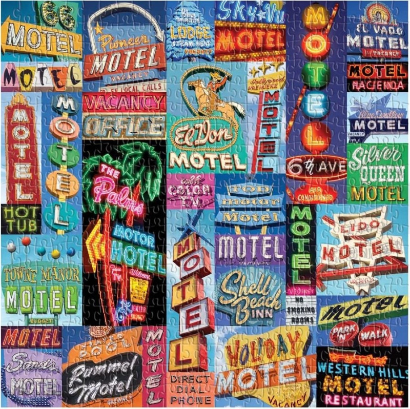 Čtvercové puzzle motelové poutače 500 dílků