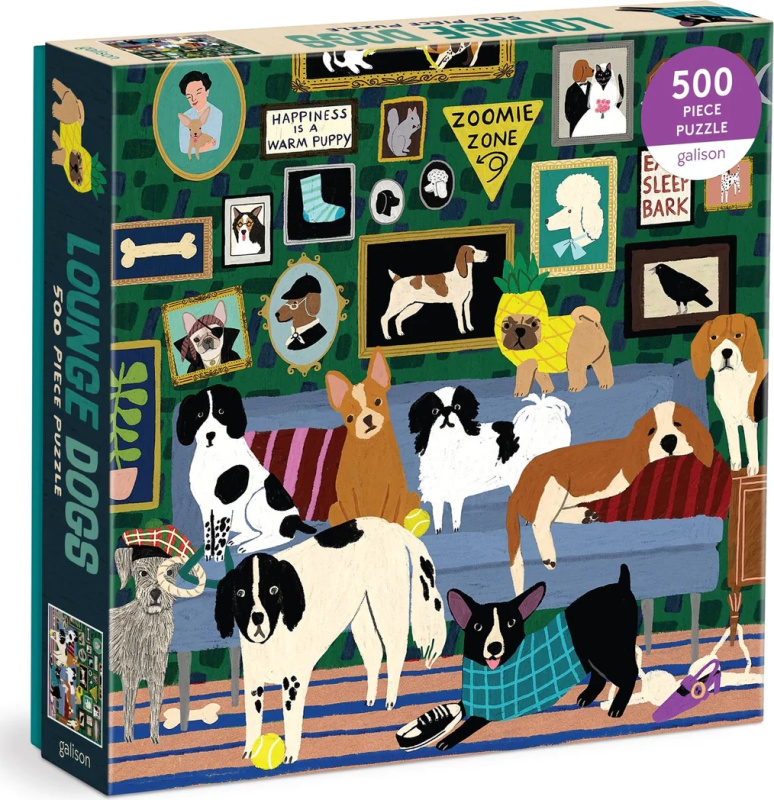 GALISON Čtvercové puzzle Psi v salonku 500 dílků