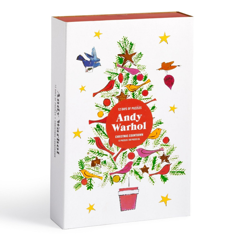 Vánoční puzzle adventní kalendář 12 dní podle Andyho Warhola
