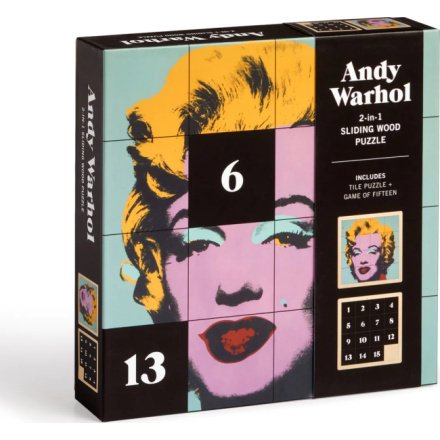 GALISON Posuvné dřevěné puzzle Andy Warhol: Marilyn 2v1 (16 dílků)