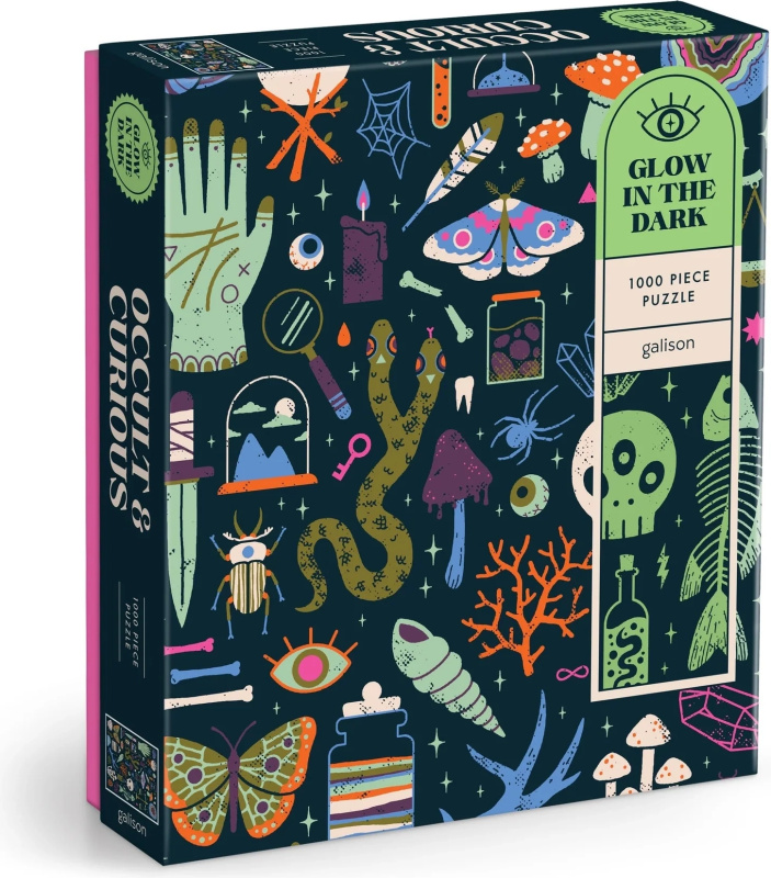 Galison svítící puzzle Okultní a zvláštní, 1000 dílků