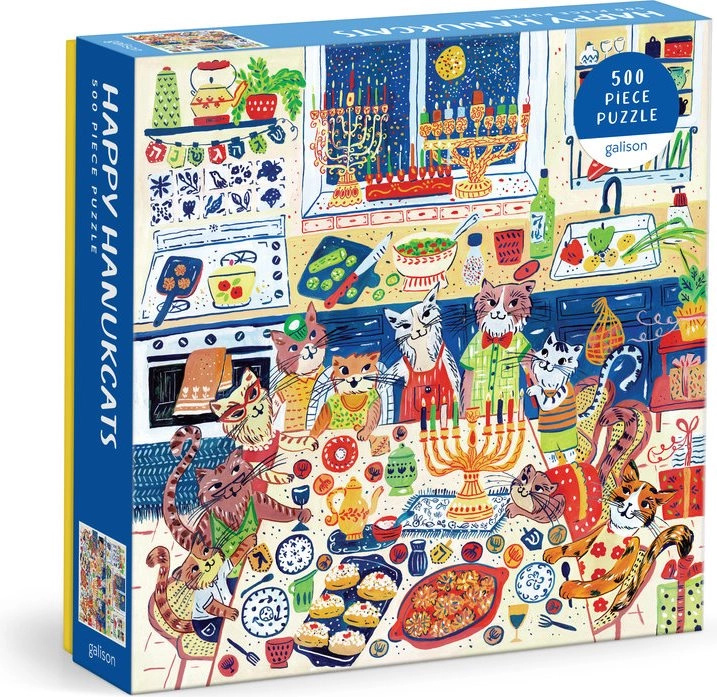 Čtvercové puzzle Happy Hanukcats 500 dílků