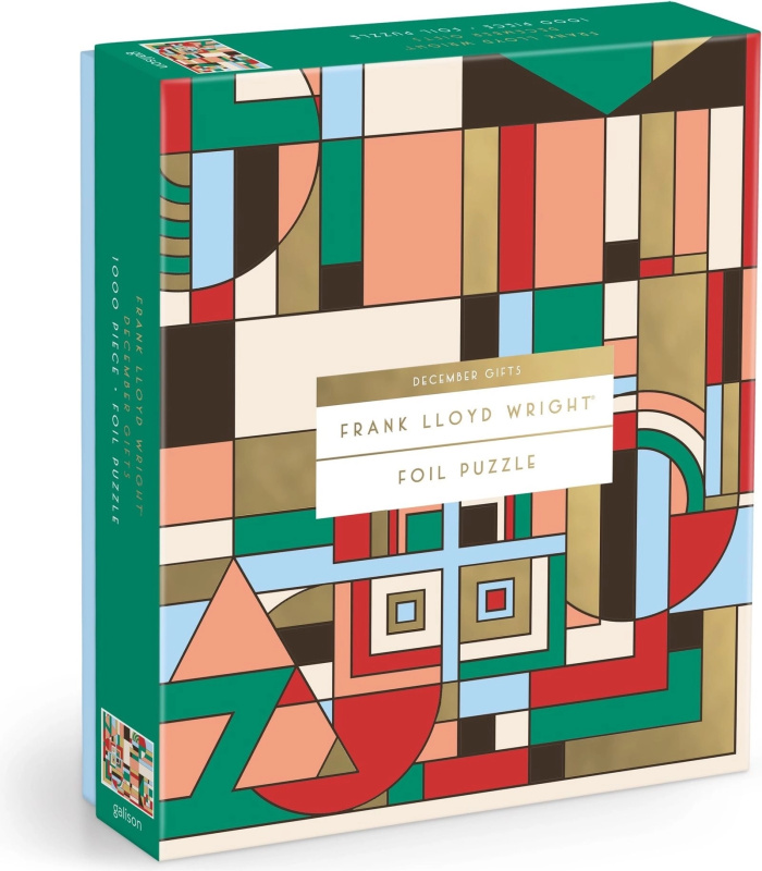 Galison metalické puzzle FRANK LLOYD WRIGHT – Prosincové dárky, 1000 dílků