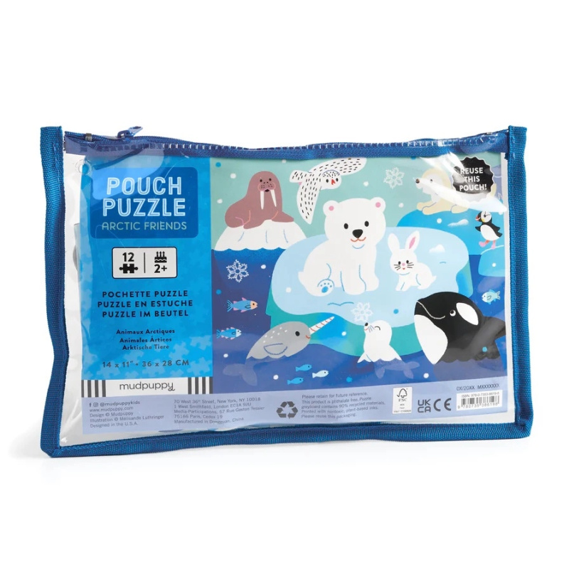 Mudpuppy Puzzle v taštičce Lední přátelé 12 dílků