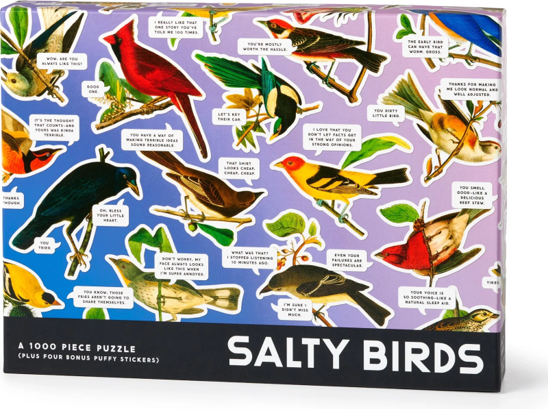 Galison puzzle Salty birds 1000 dílků s bonusovými 3D samolepkami