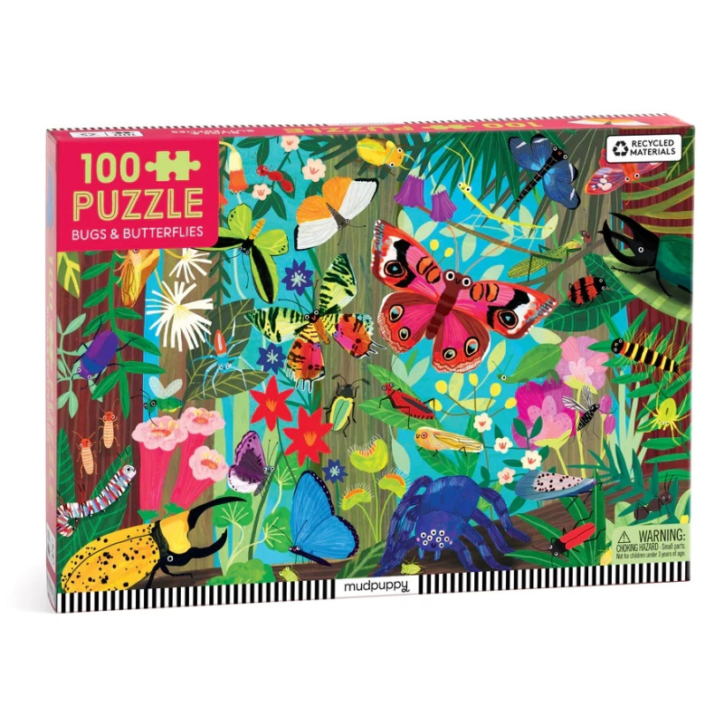 Mudpuppy Puzzle Motýli a hmyz 100 dílků