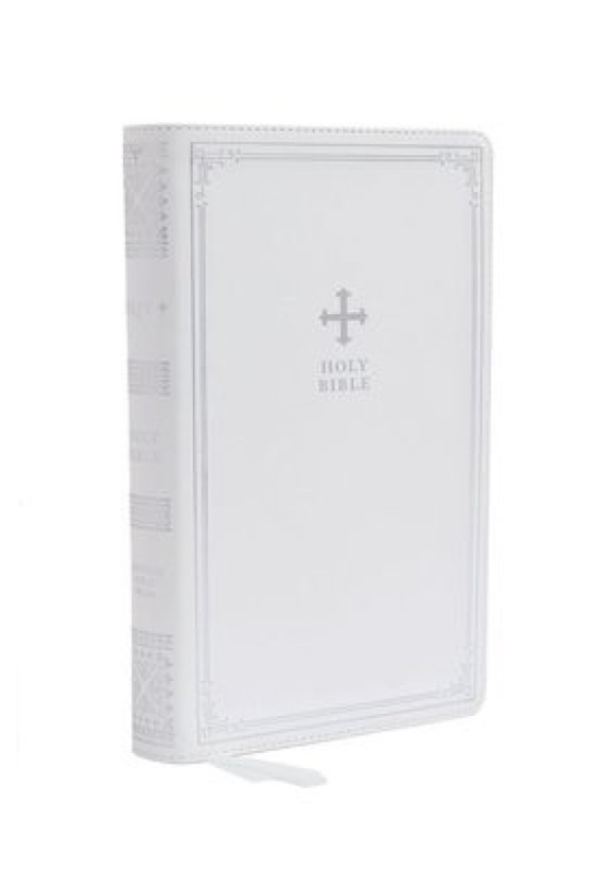 NRSV Catholic Edition Gift Bible, White Leathersoft (Comfort Print, Holy Bible, Complete Catholic Bible, NRSV CE), Holy Bible Zondervan