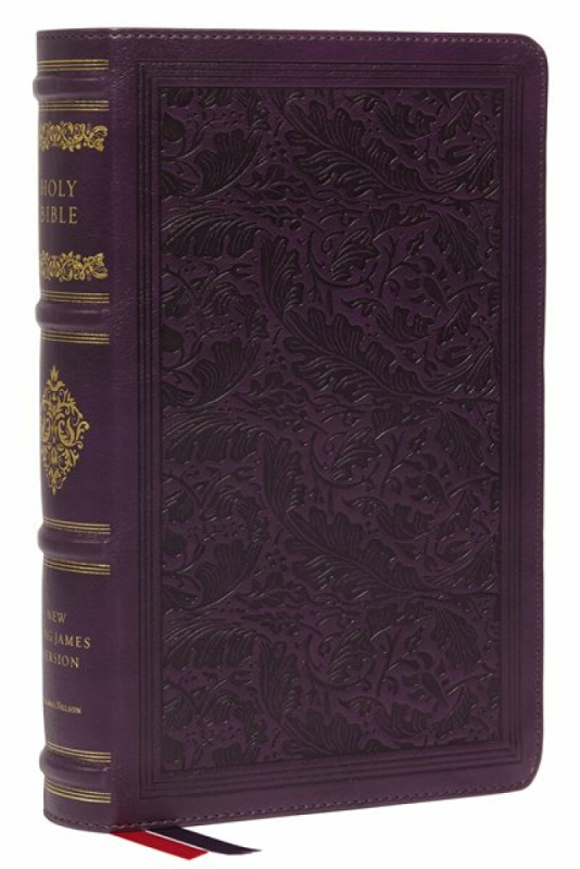 NKJV, Personal Size Reference Bible, Sovereign Collection, Leathersoft, Purple, Red Letter, Thumb Indexed, Comfort Print - Thomas Nelson