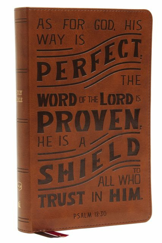 NKJV, Personal Size Reference Bible, Verse Art Cover Collection, Leathersoft, Tan, Red Letter, Thumb Indexed, Comfort Print - Thomas Nelson