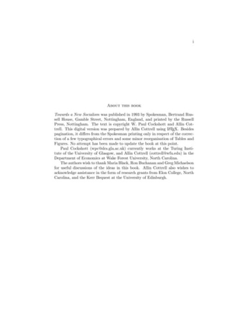 Spokesman Books Towards a New Socialism - Cockshott, W.Paul a Cottrell, Allin