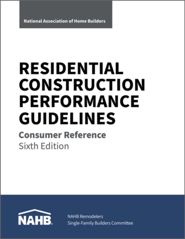 BuilderBooks Residential Construction Performance Guidelines - NAHB National Association of Home Builders