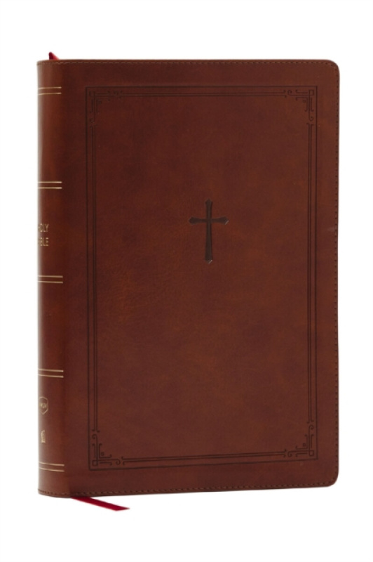 Thomas Nelson Publishers NKJV Giant Print End-of-Verse Reference Bible, Brown Leathersoft, Red Letter, Comfort Print - Nelson, Thomas