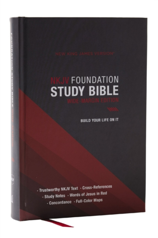 Thomas Nelson Publishers NKJV Foundation Study Bible, Wide-Margin, Black Hardcover, Red Letter - Thomas Nelson