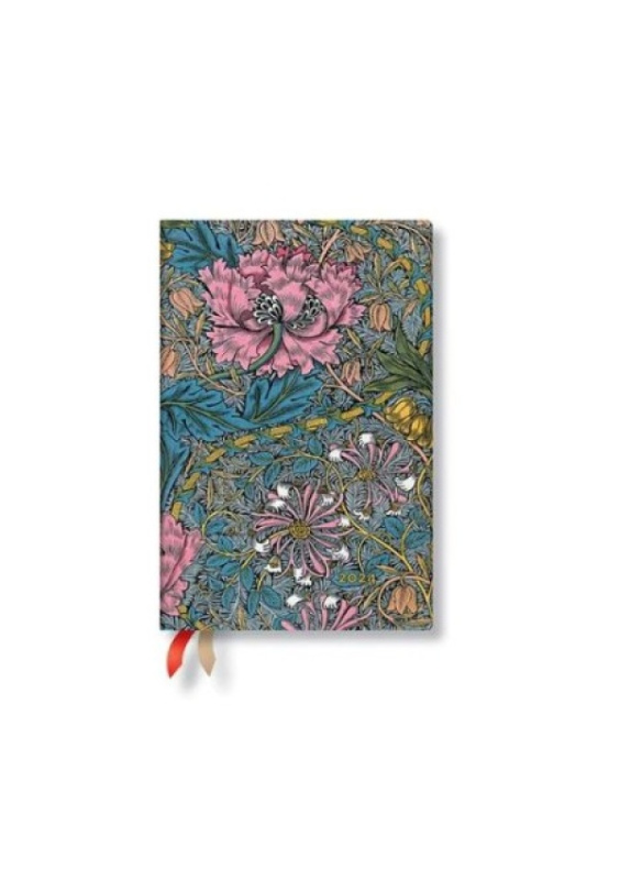 Morris Pink Honeysuckle (William Morris) Mini 12-month Day-at-a-Time Dayplanner 2024 Paperblanks