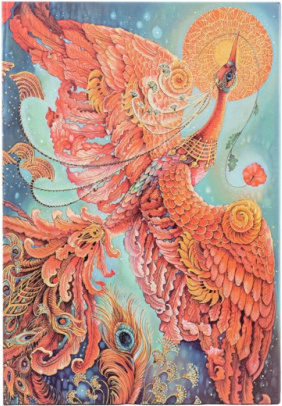 Firebird (Birds of Happiness) Midi Lined Hardback Journal (Elastic Band Closure) Paperblanks