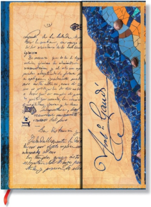 Gaudi, The Manuscript of Reus (Embellished Manuscripts Collection) Midi Unlined Hardback Journal (Elastic Band Closure) Paperblanks