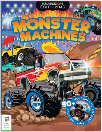 Kaleidoscope Sticker Colouring Monster Trucks Hinkler Books