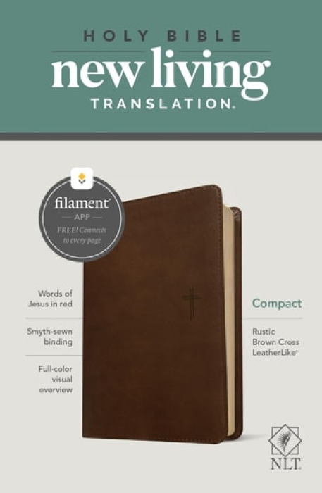 Tyndale House Publishers NLT Compact Bible, Filament Enabled Edition, Rustic Brown - Tyndale