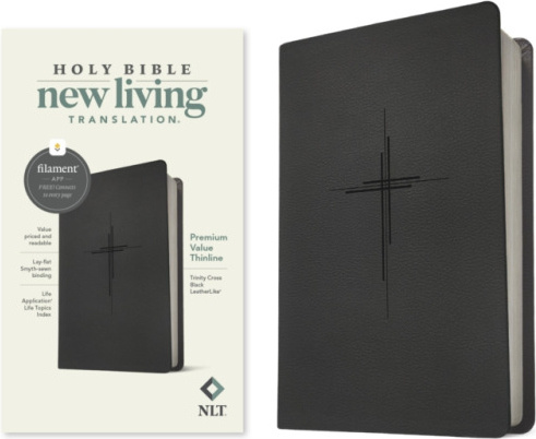 NLT Premium Value Thinline Bible, Filament-Enabled Edition (Leatherlike, Trinity Cross Black) Tyndale House Publishers