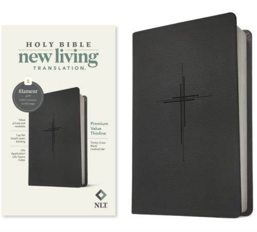 NLT Premium Value Thinline Bible, Filament-Enabled Edition (Leatherlike, Trinity Cross Black) Tyndale House Publishers