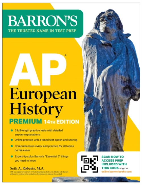 KAPLAN PUBLISHING AP European History Premium, Fourteenth Edition: Prep Book with 5 Practice Tests + Comprehensive Review + Online Practice (2026) - Roberts, Seth A.