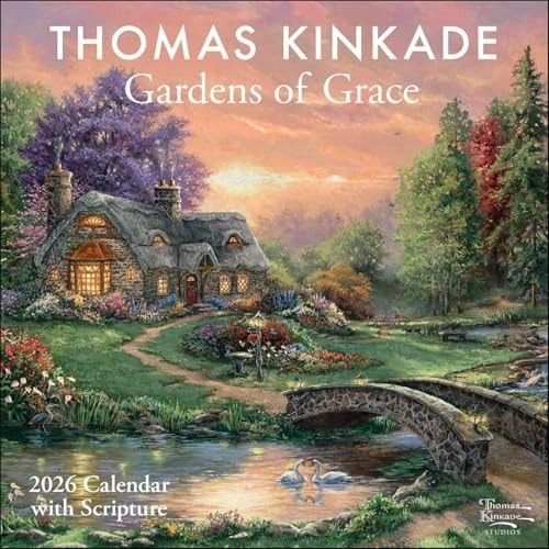 Thomas Kinkade Gardens of Grace 2026 Wall Calendar with Scripture Andrews McMeel Publishing
