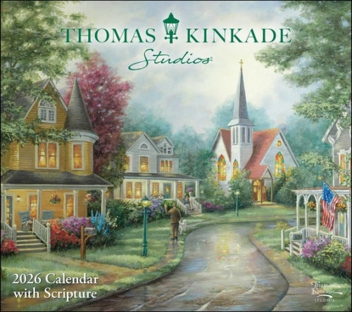 Thomas Kinkade Studios 2026 Deluxe Wall Calendar with Scripture Andrews McMeel Publishing