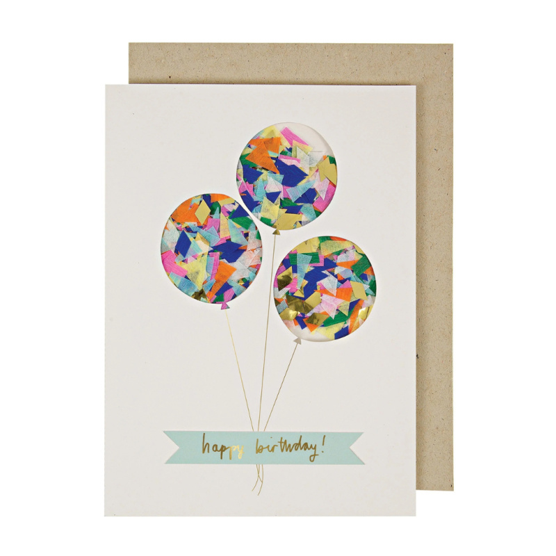 MERI MERI Narozeninové přáníčko - Balloon Confetti Shaker