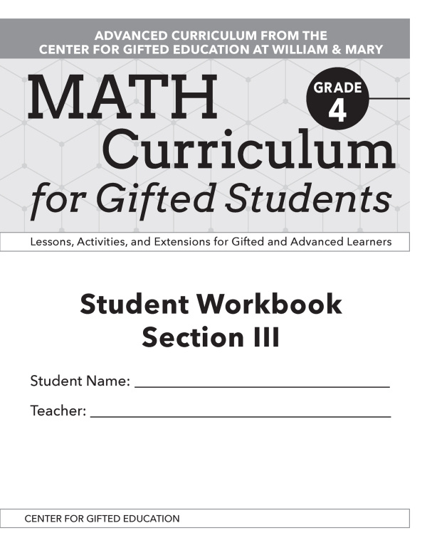 Math Curriculum for Gifted Students Taylor & Francis