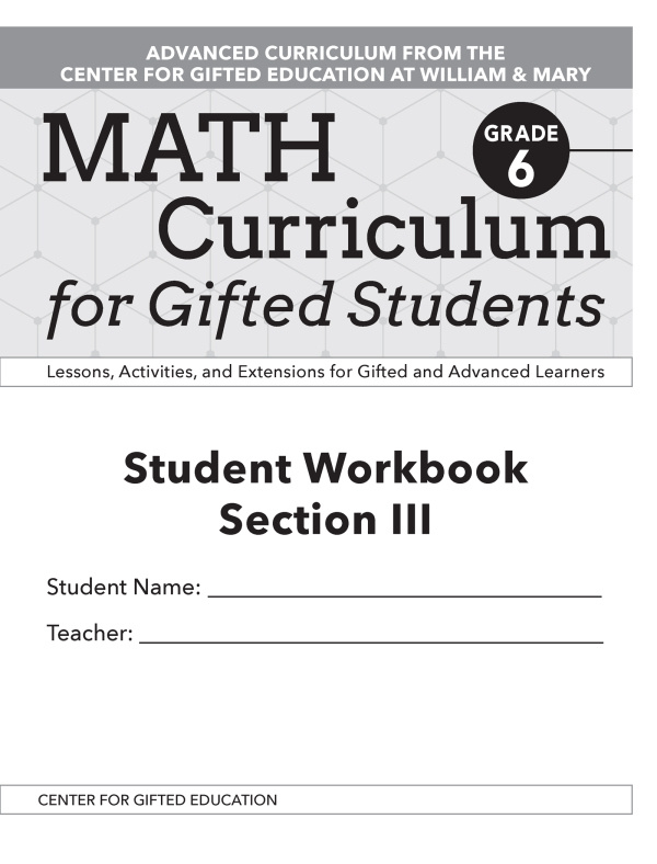 Math Curriculum for Gifted Students Taylor & Francis