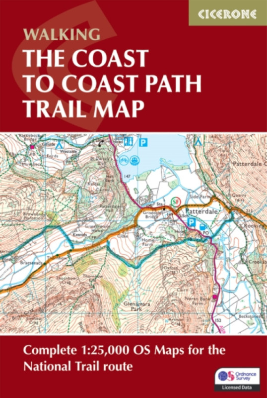 Cicerone Press Coast to Coast Path Trail Map - Marsh, Terry