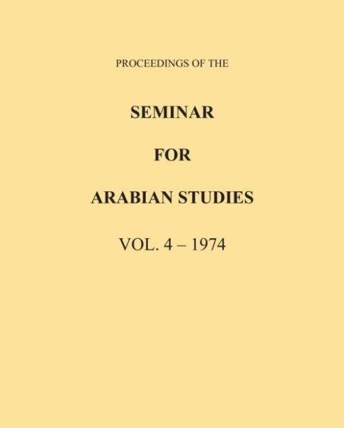 Archaeopress Proceedings of the Seminar for Arabian Studies Volume 4 1974