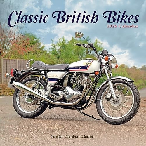 Classic British Bikes Calendar 2026  Square Motorbike Wall Calendar - 16 Month Avonside Publishing Ltd