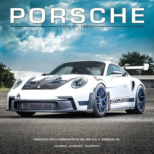 Porsche Calendar 2026  Square Car Wall Calendar - 16 Month Avonside Publishing Ltd