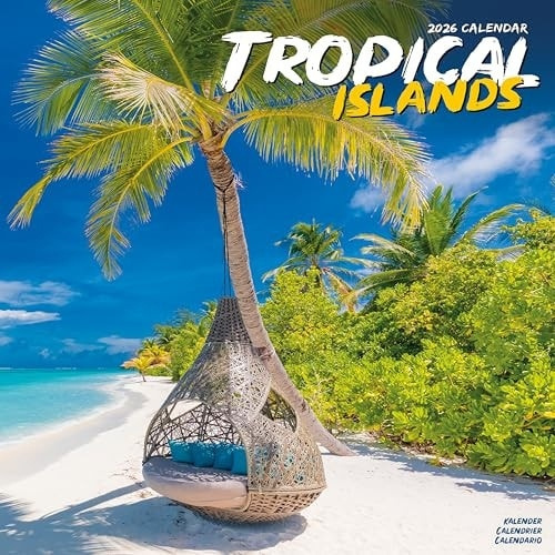 Tropical Islands Calendar 2026  Square Travel Wall Calendar - 16 Month Avonside Publishing Ltd