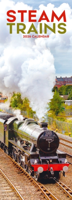 Steam Trains Slim Calendar 2026  Trains Slimline Calendar - 12 Month Avonside Publishing Ltd