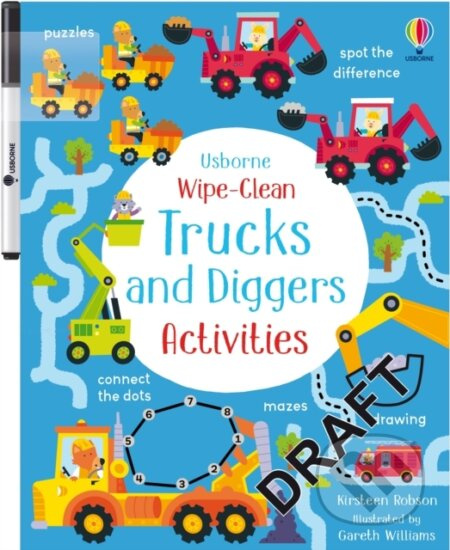 Wipe-Clean Trucks and Diggers Activities Usborne Publishing