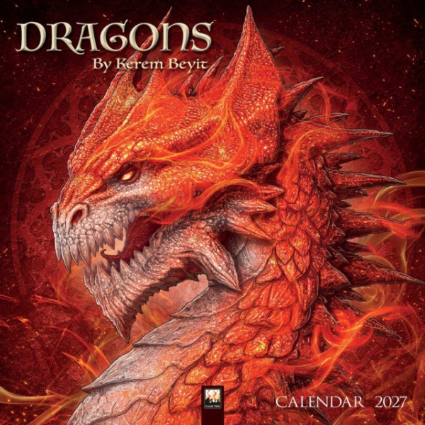 Flame Tree Publishing Dragons by Kerem Beyit Wall Calendar 2027 (Art Calendar)